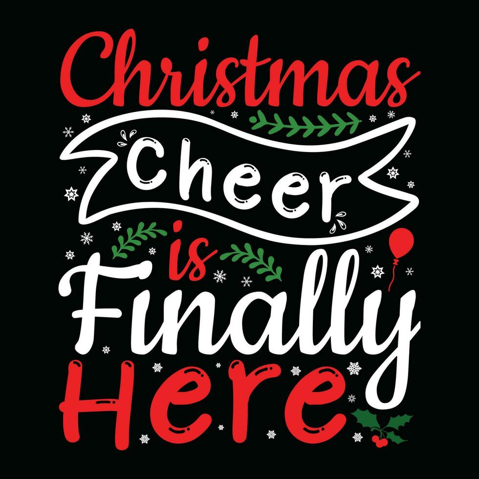 Merry Christmas Magic Tshirt Design with Festive Lettering Typography vector