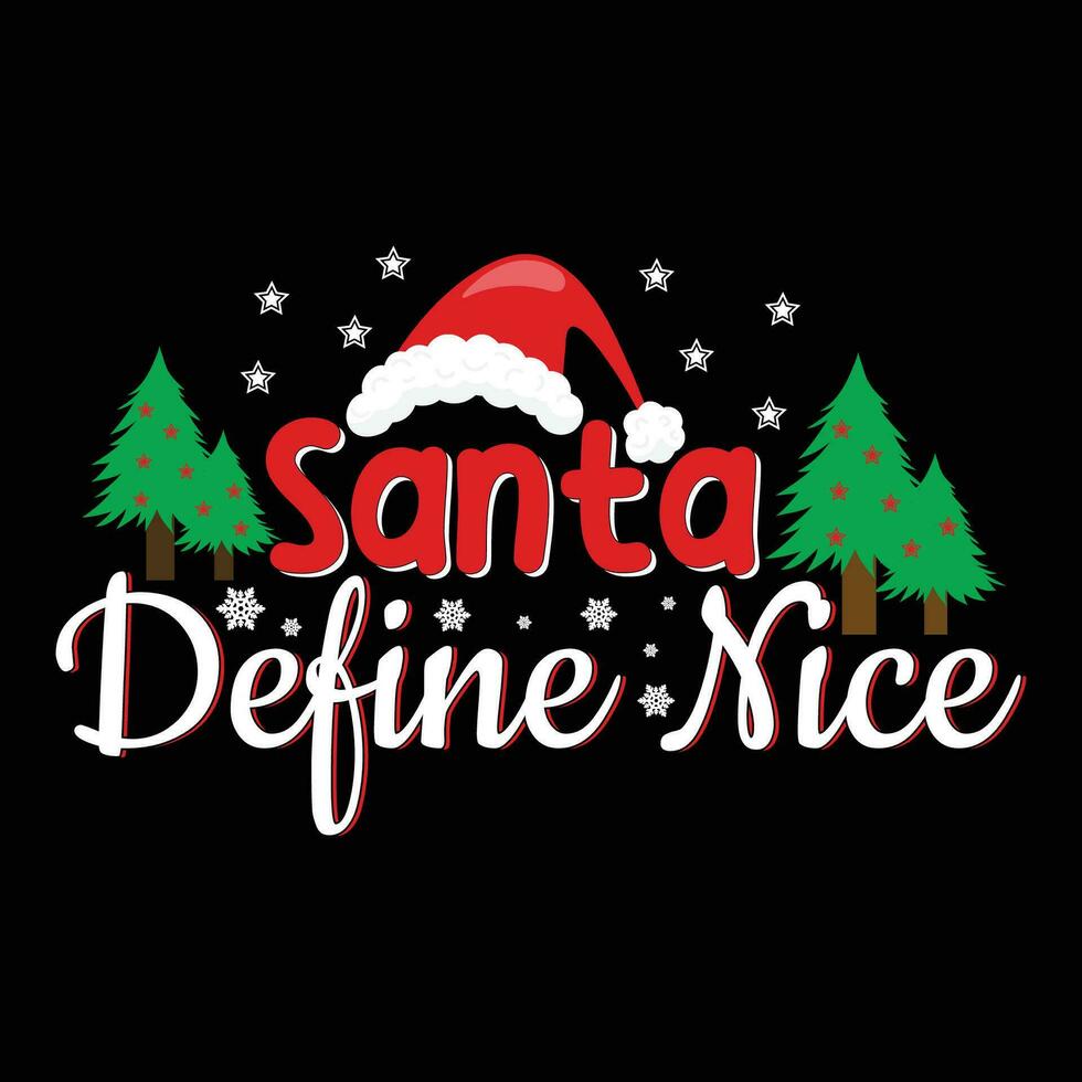 Merry Christmas Magic Tshirt Design with Festive Lettering Typography vector