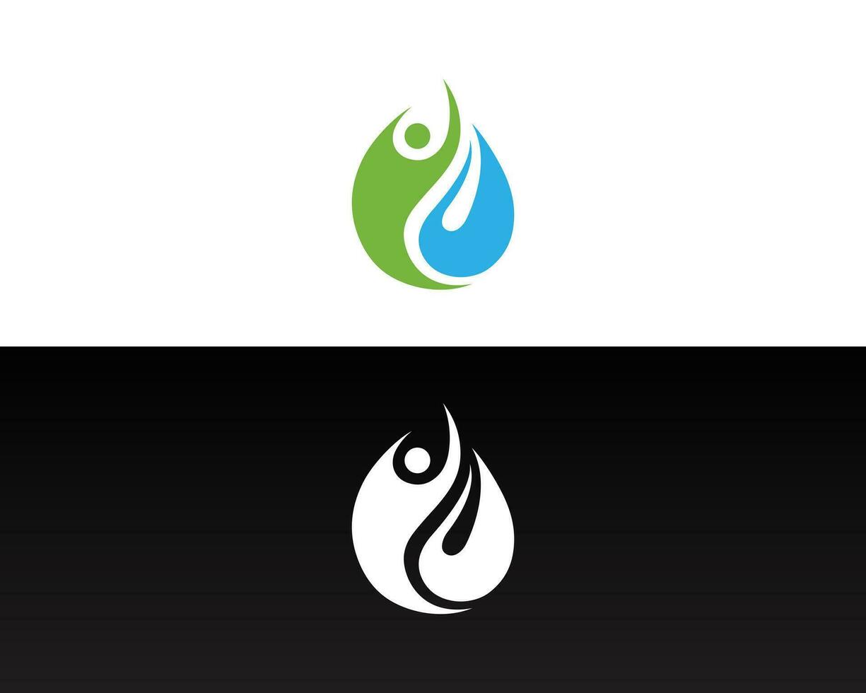 Water Drop Wellness Logo Icon Design with Nature Drops Elements Vector Template.