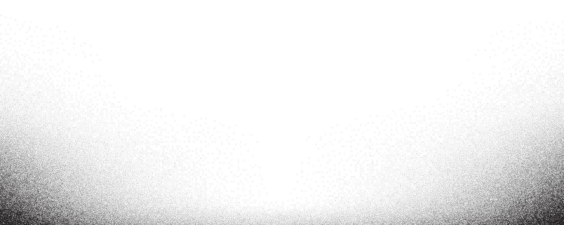 Grunge dotted gradient frame. Noisy border with sand texture. Fade stipple background. Abstract halftone gradation. Vector illustration