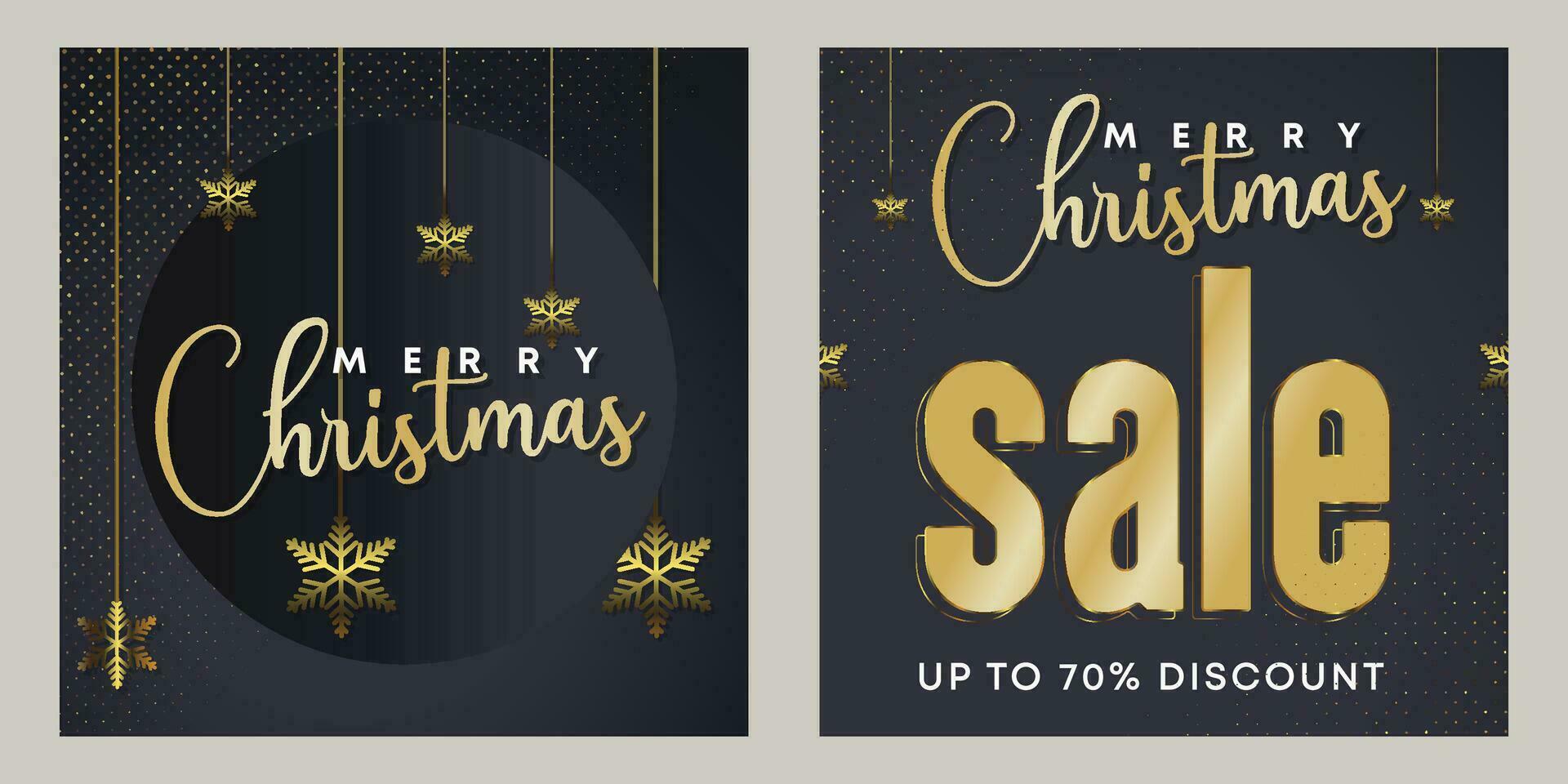 Christmas discount promo offers sale holiday seasonal banner. Modern Xmas banner design. Winter holidays social media poster. Merry Christmas and Happy New Year shopping promotion post vector