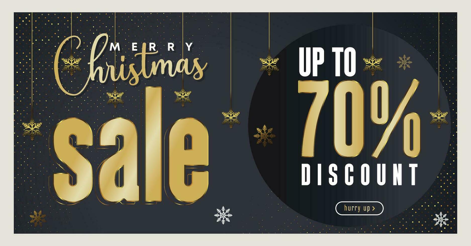 Christmas discount promo offers sale holiday seasonal banner. Modern Xmas banner design. Winter holidays social media poster. Merry Christmas and Happy New Year shopping promotion post vector