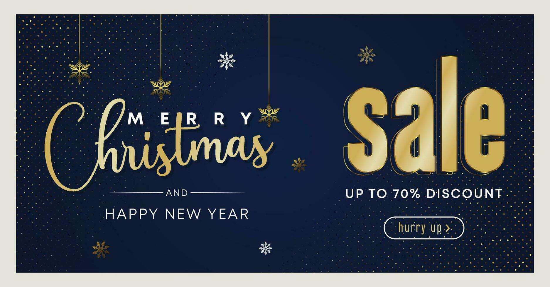 Christmas discount promo offers sale holiday seasonal banner. Modern Xmas banner design. Winter holidays social media poster. Merry Christmas and Happy New Year shopping promotion post vector