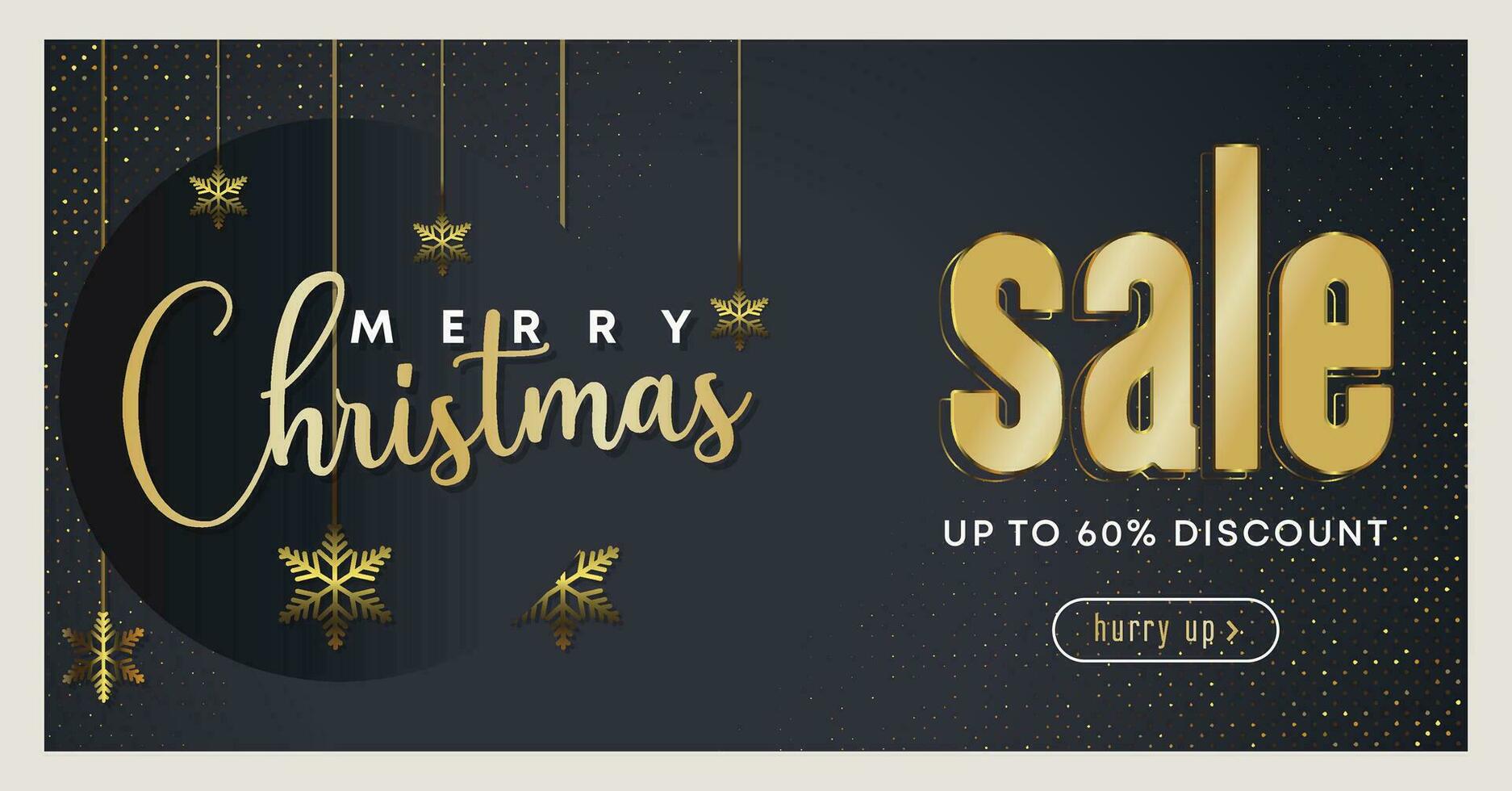 Christmas discount promo offers sale holiday seasonal banner. Modern Xmas banner design. Winter holidays social media poster. Merry Christmas and Happy New Year shopping promotion post vector