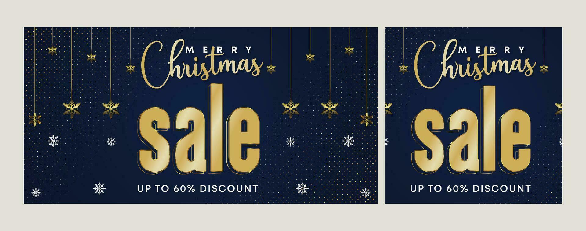 Christmas discount promo offers sale holiday seasonal banner. Modern Xmas banner design. Winter holidays social media poster. Merry Christmas and Happy New Year shopping promotion post vector