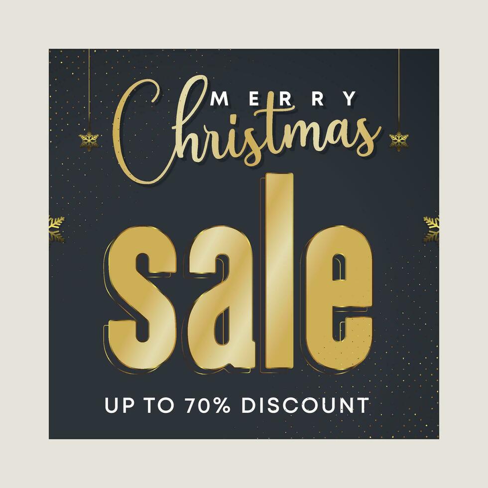 Christmas discount promo offers sale holiday seasonal banner. Modern Xmas banner design. Winter holidays social media poster. Merry Christmas and Happy New Year shopping promotion post vector