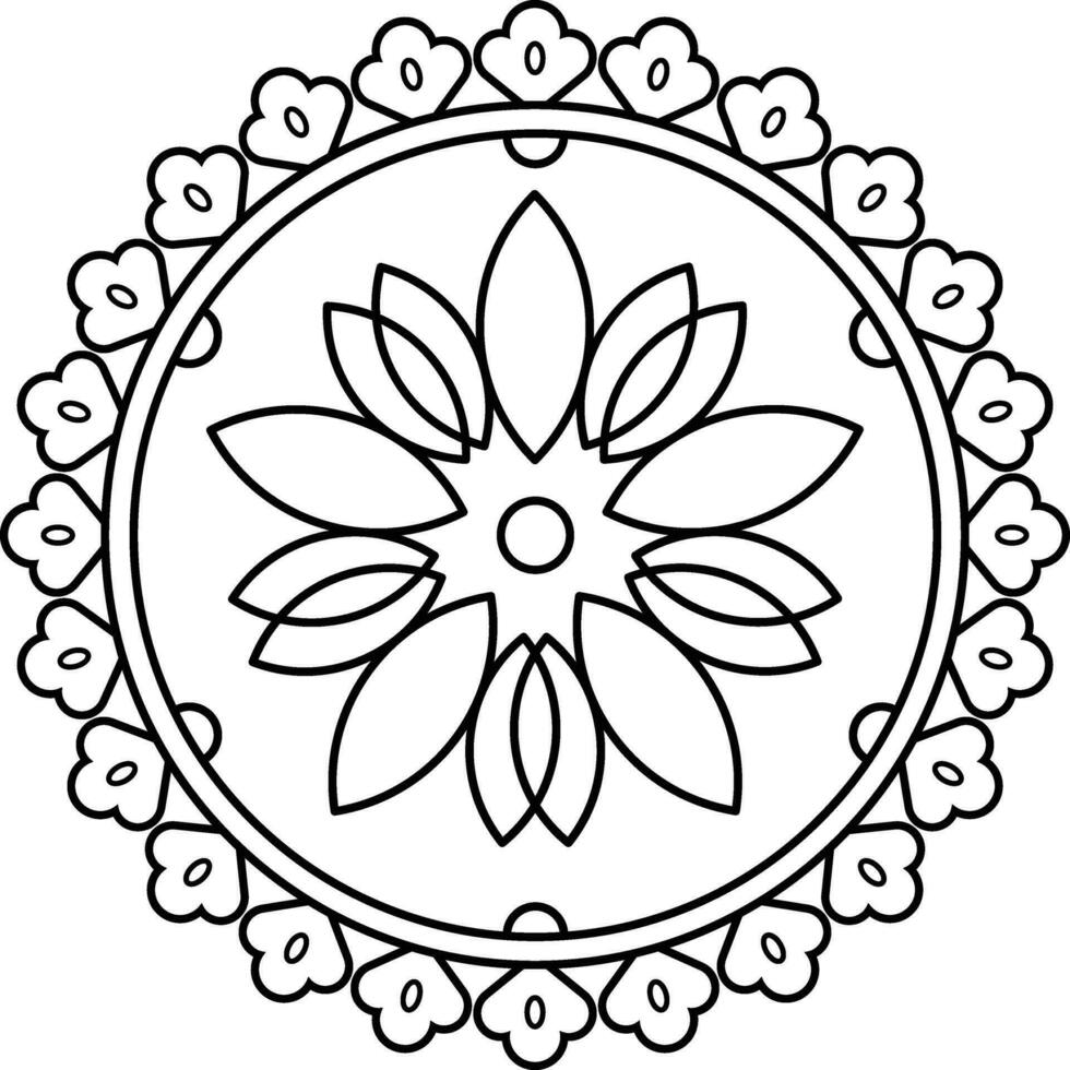 Diwali Rangoli Outline Element vector