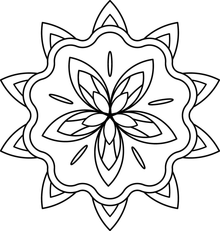 Diwali Rangoli Outline Element vector