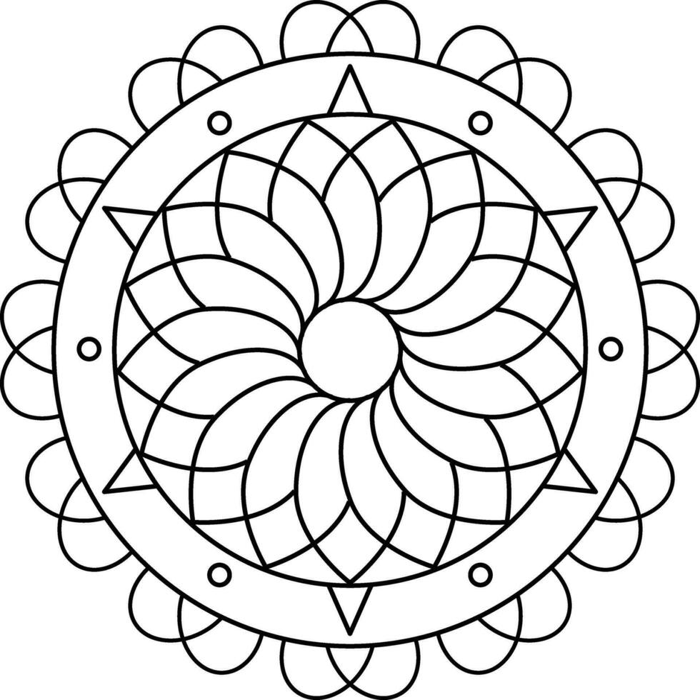 Diwali Rangoli Outline Element vector