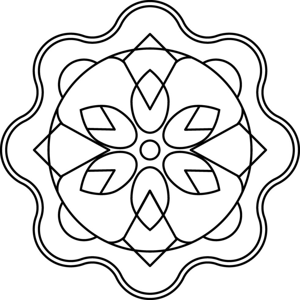 Diwali Rangoli Outline Element vector