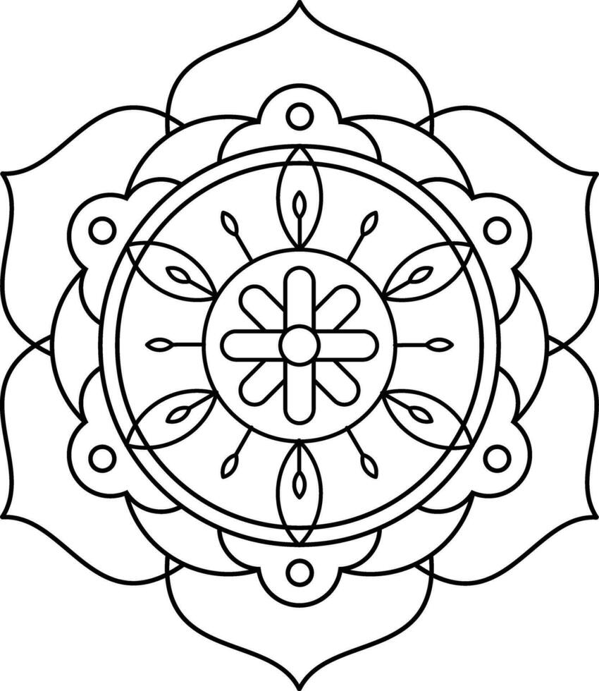 Diwali Rangoli Outline Element vector