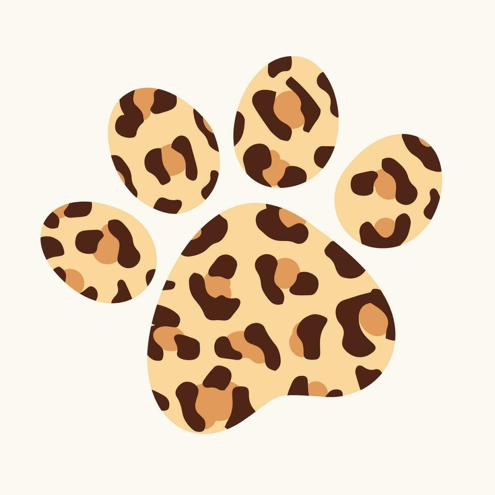 Leopard Paw. Clipart for cards, invitations, fabrics, prints, stickers. Vector Illustration.