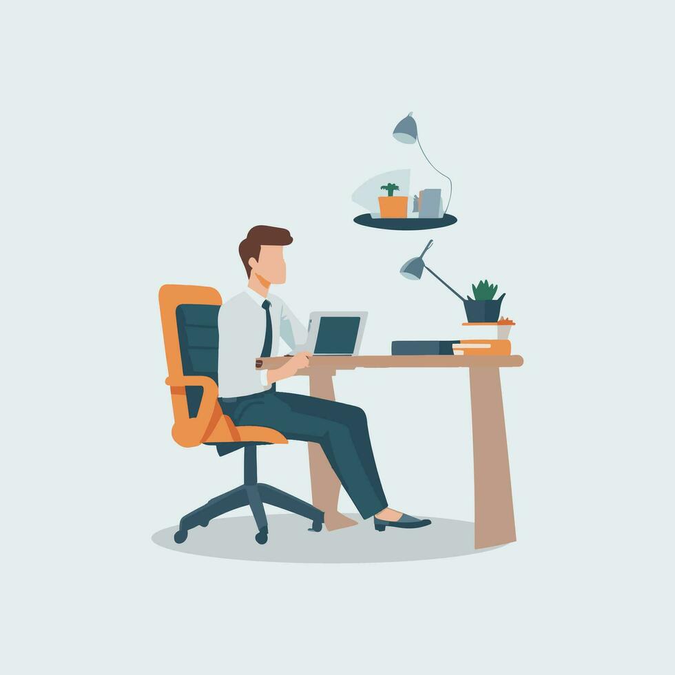 Man working vector on white background