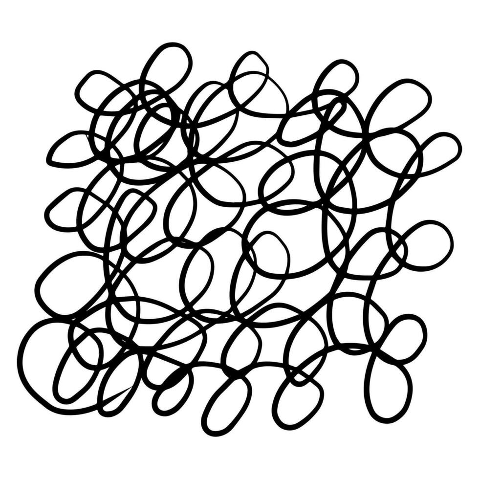 Curly abstract texture. Hand drawn scribble shape vector