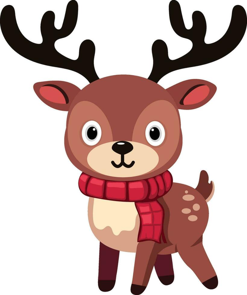 Christmas-Cute Reindeer Character vector