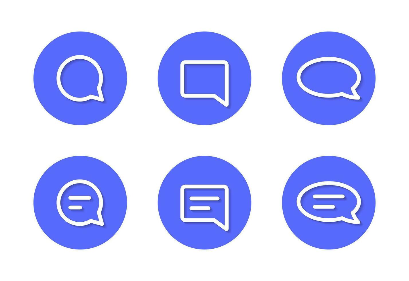 Comment, message, chat icon vector in blue circle