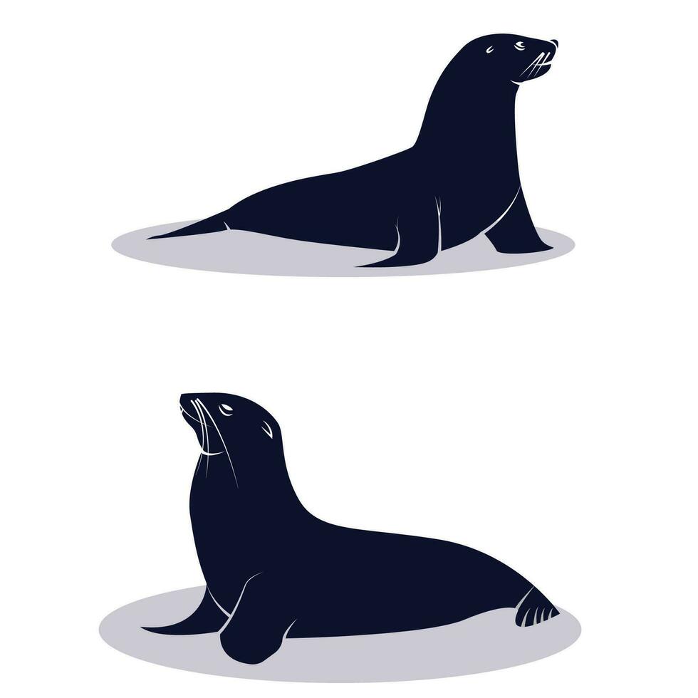 Sea lion silhouette icon vector