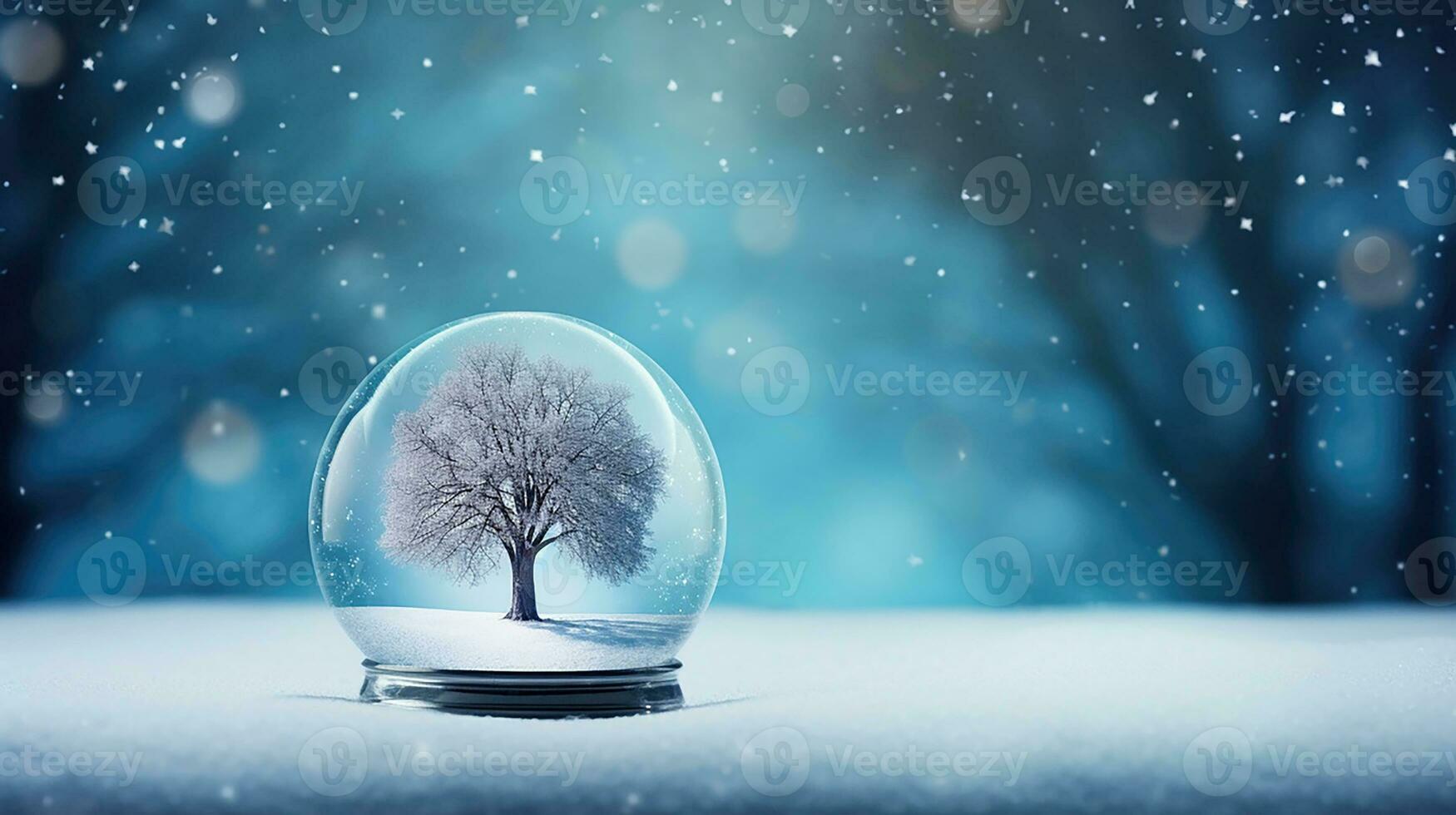 Snow Globe Sparkling In Shiny Background photo