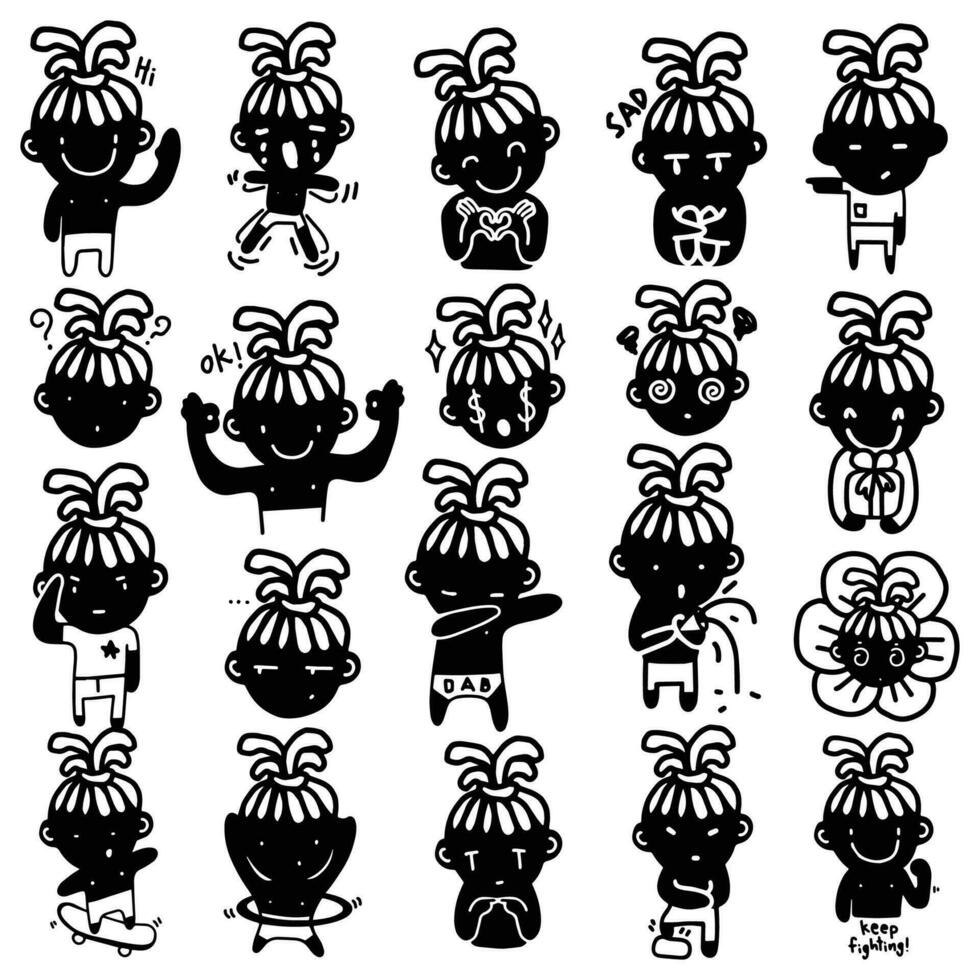 The Dreadlocks Cute Boy vector