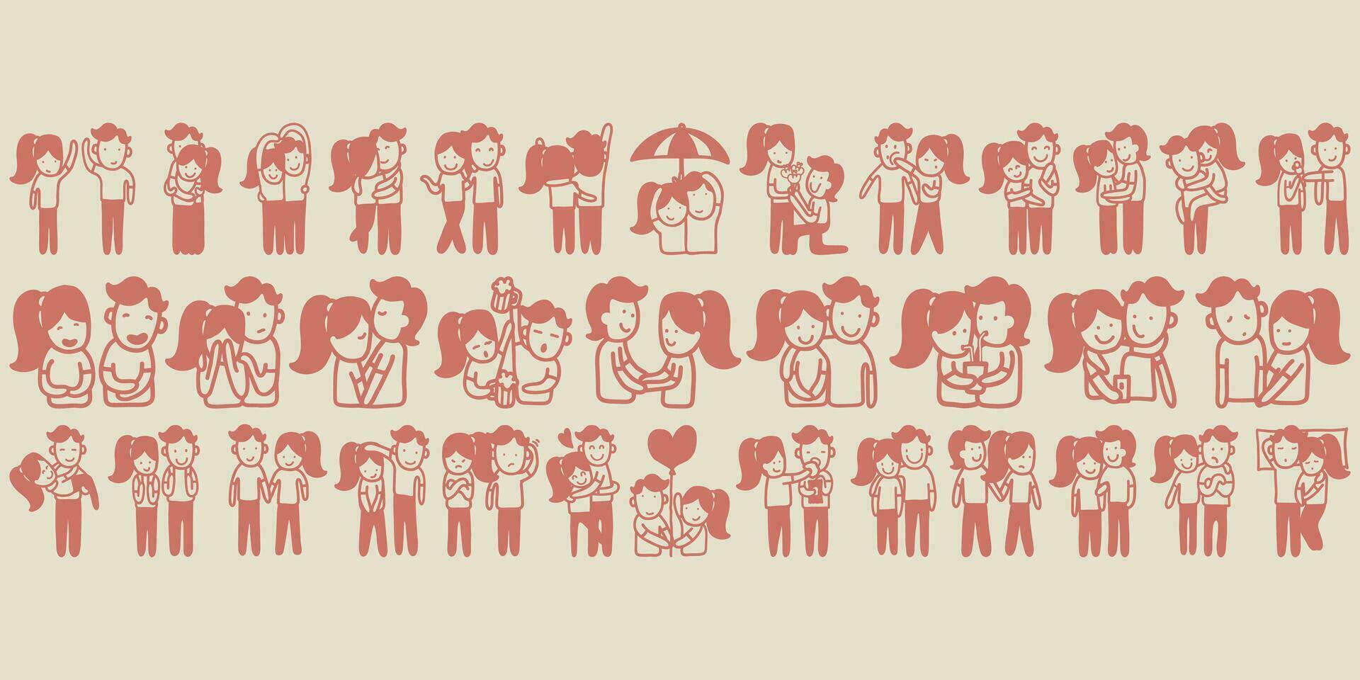 Collection of fun couples vector