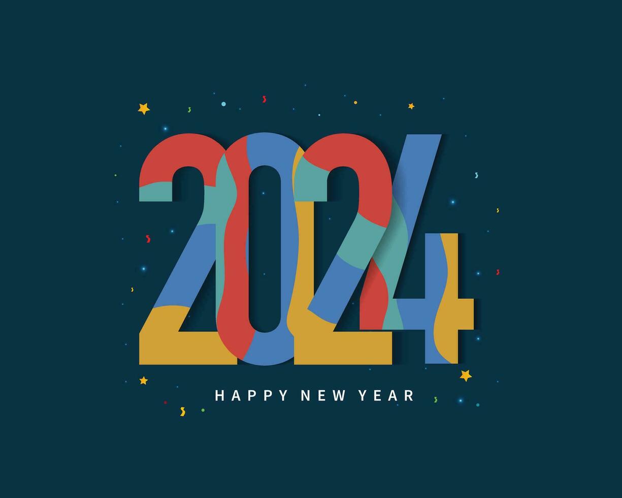 Happy New Year Colorful Number vector