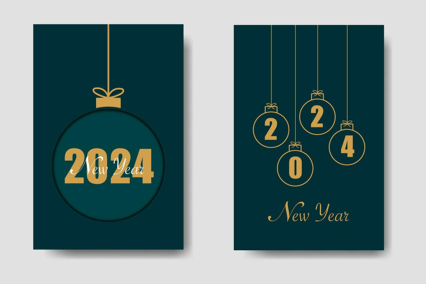 Happy New Year 2024 Template Bundle vector