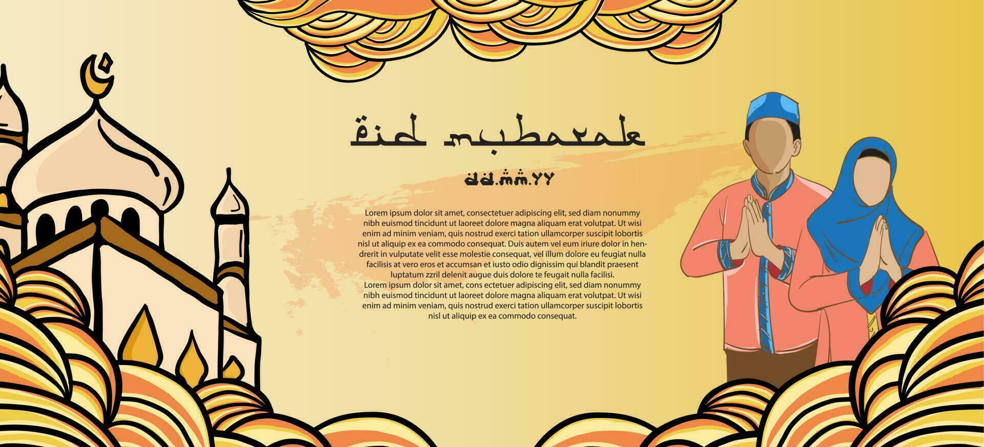 Happy Ramadhan Kareem Template day vector