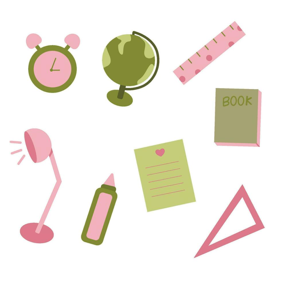 Set of school supplies vector