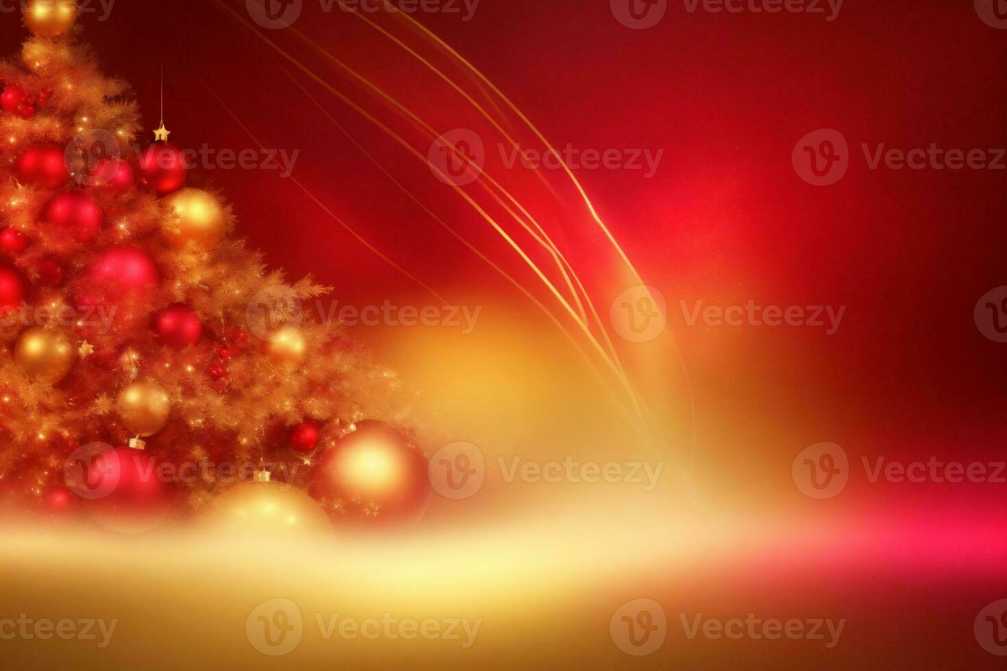 beautiful red background with gold christmas elements with space for text photo