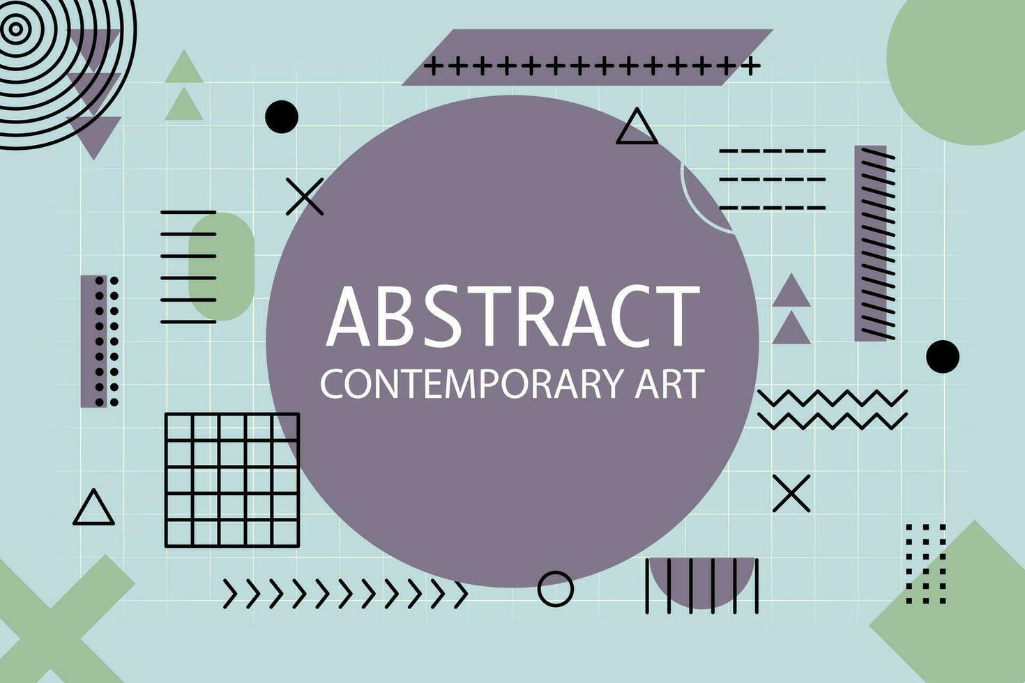 Abstract geometric contemporary art, memphis design vector