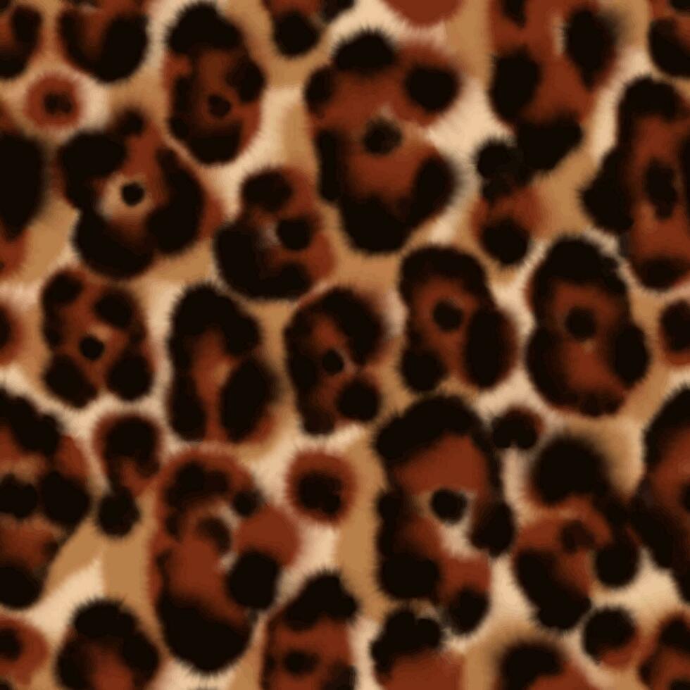 Blurred watercolor leopard seamless pattern. Cheetah, jaguar skin texture. Animal print vector