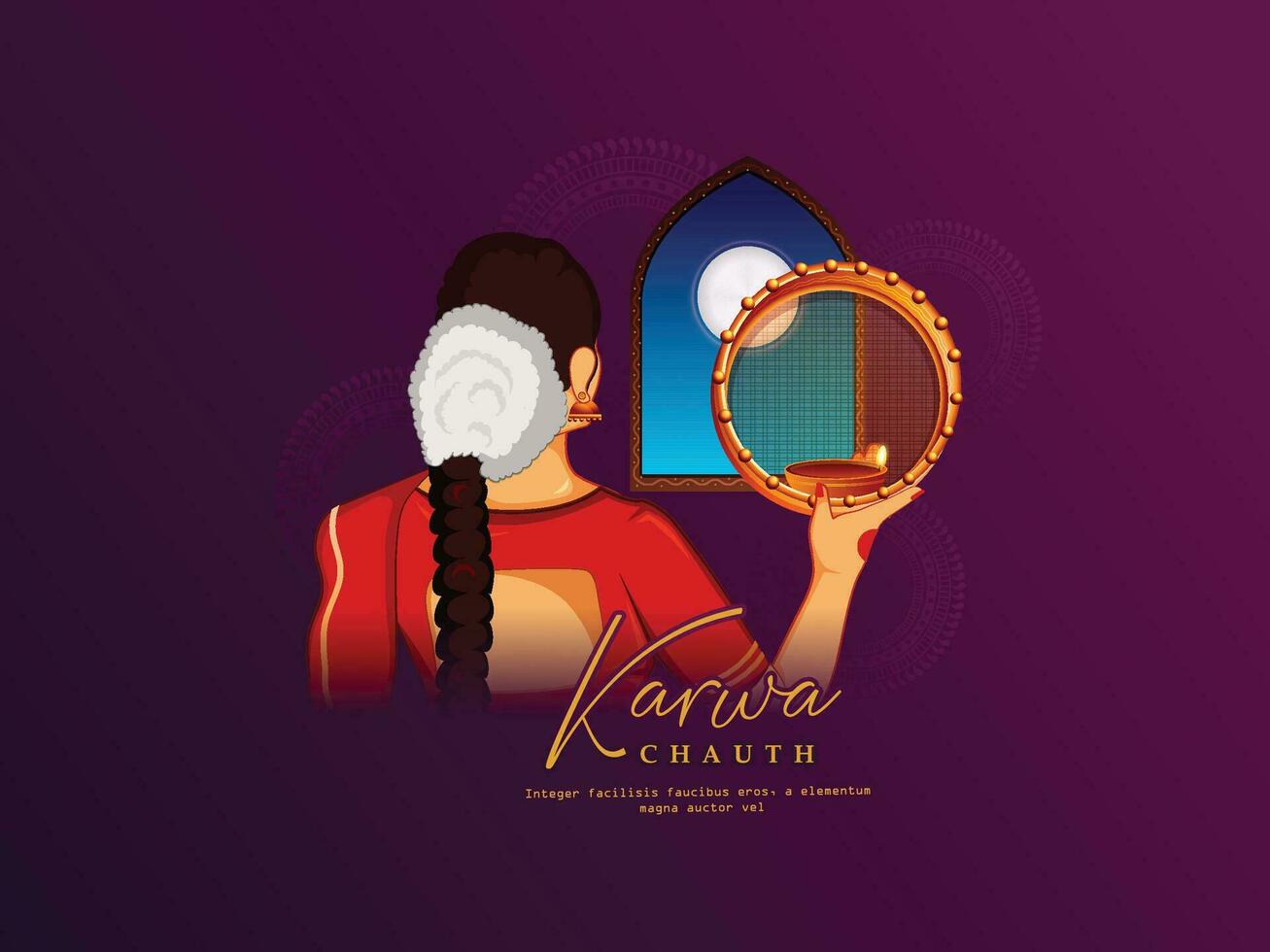 Karwa Chauth is a festival celebrated by Hindu women vector