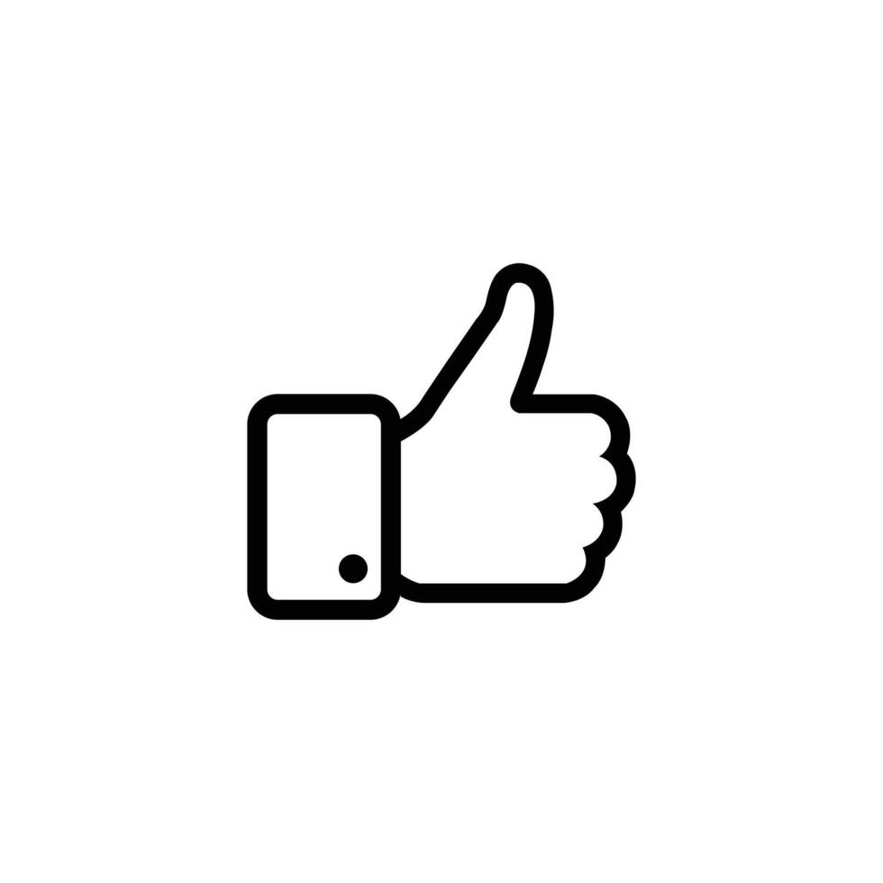 eps10 vector illustration of a Like line art icon. Hand like. Thumb up. Outline love symbol isolated on white background. Social media sign. Seal of approval. OK sign. Like symbol. Premium quality.