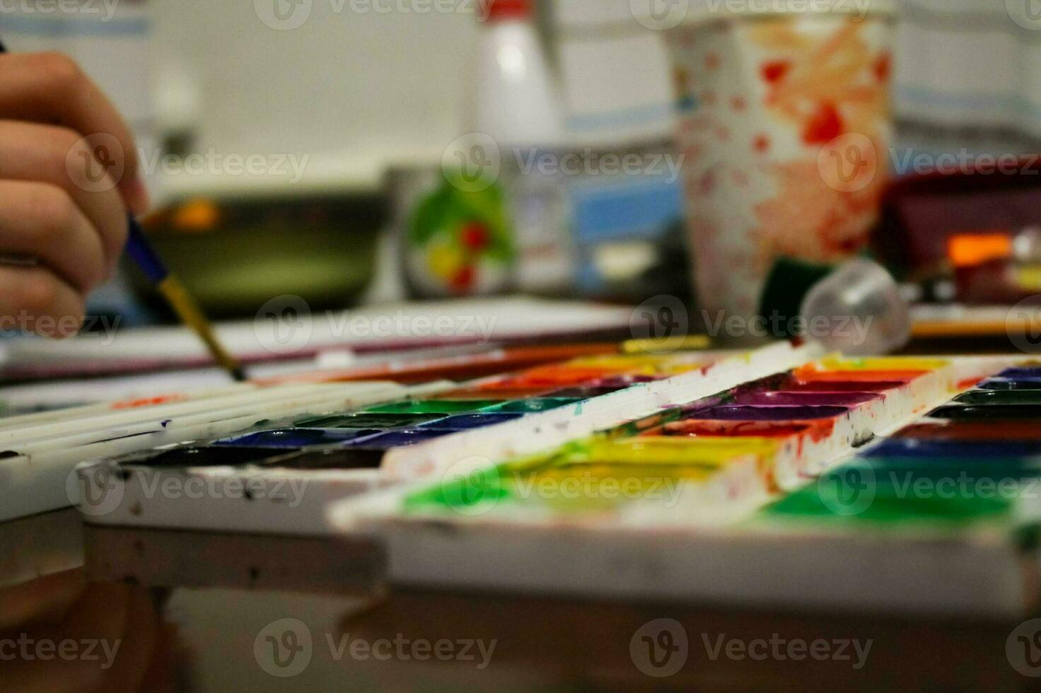 Painting with Watercolors - A Creative Journey of Artistic Expression and Color Palette Exploration photo