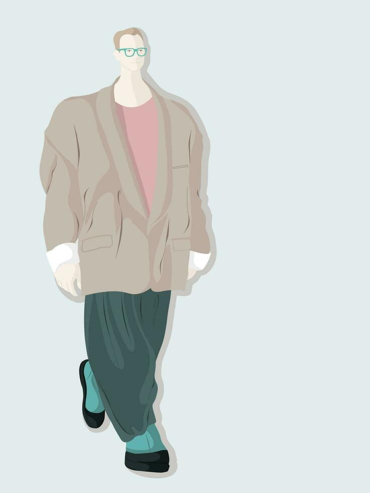 Man Street Style Fashion Vector Illustration