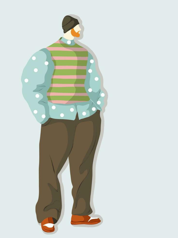 Man Fashion Street Style Vector Illustration