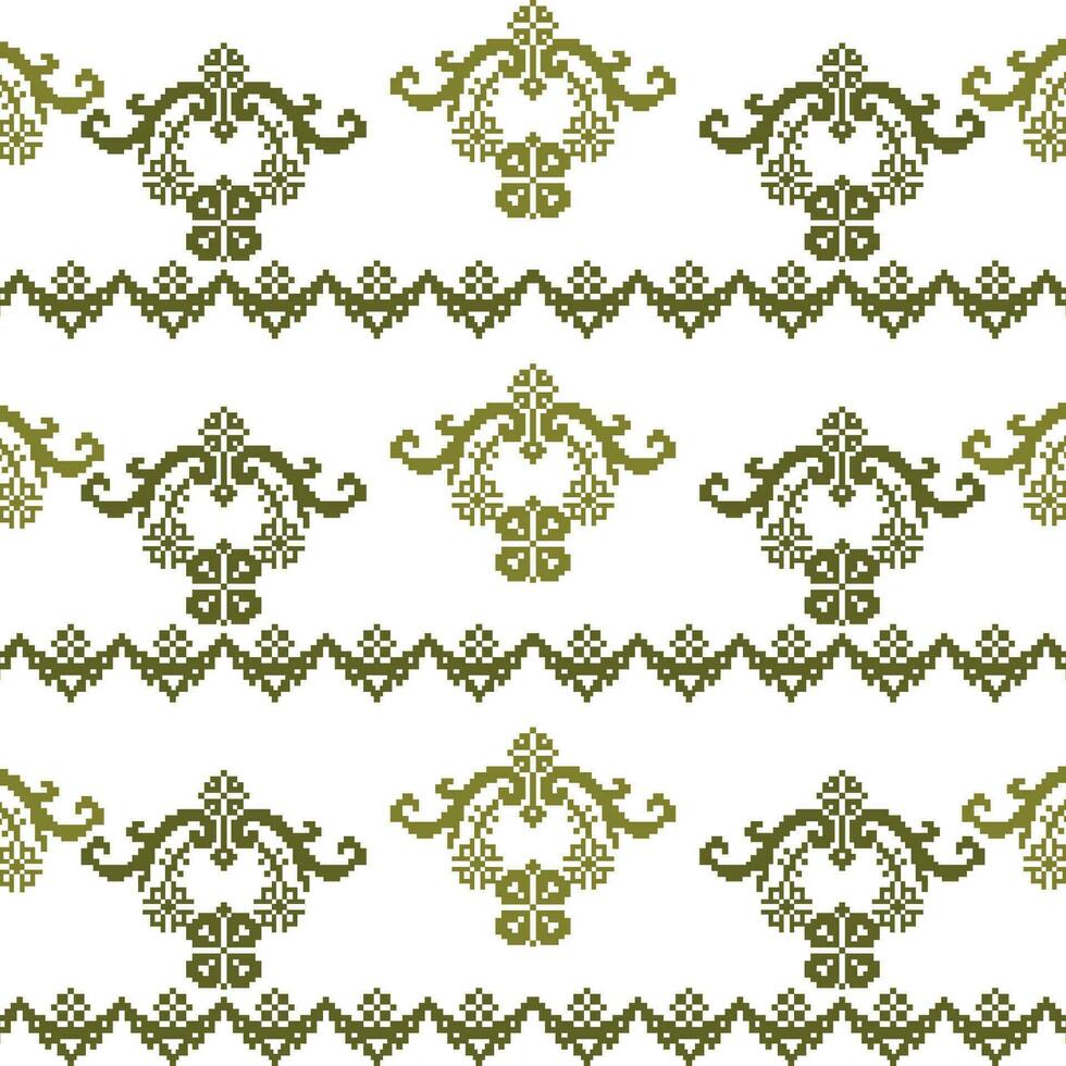 A green seamless border pattern on a white background vector