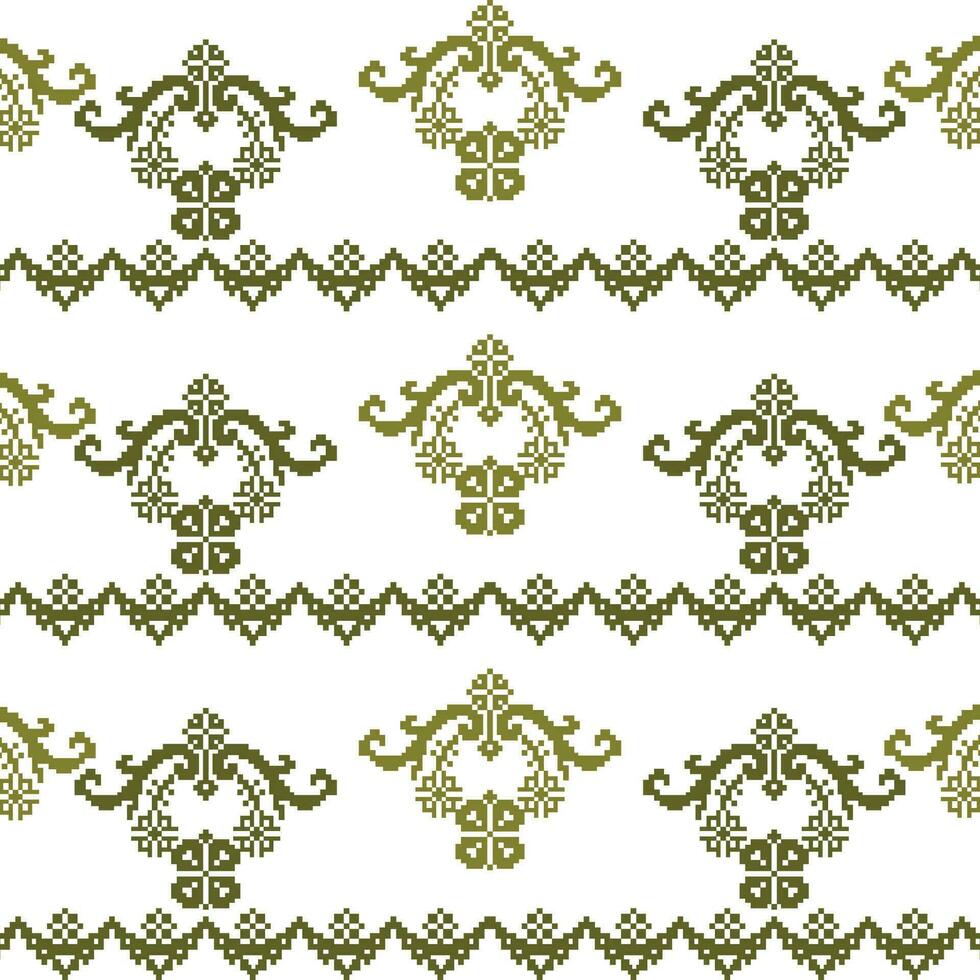 A green seamless border pattern on a white background vector