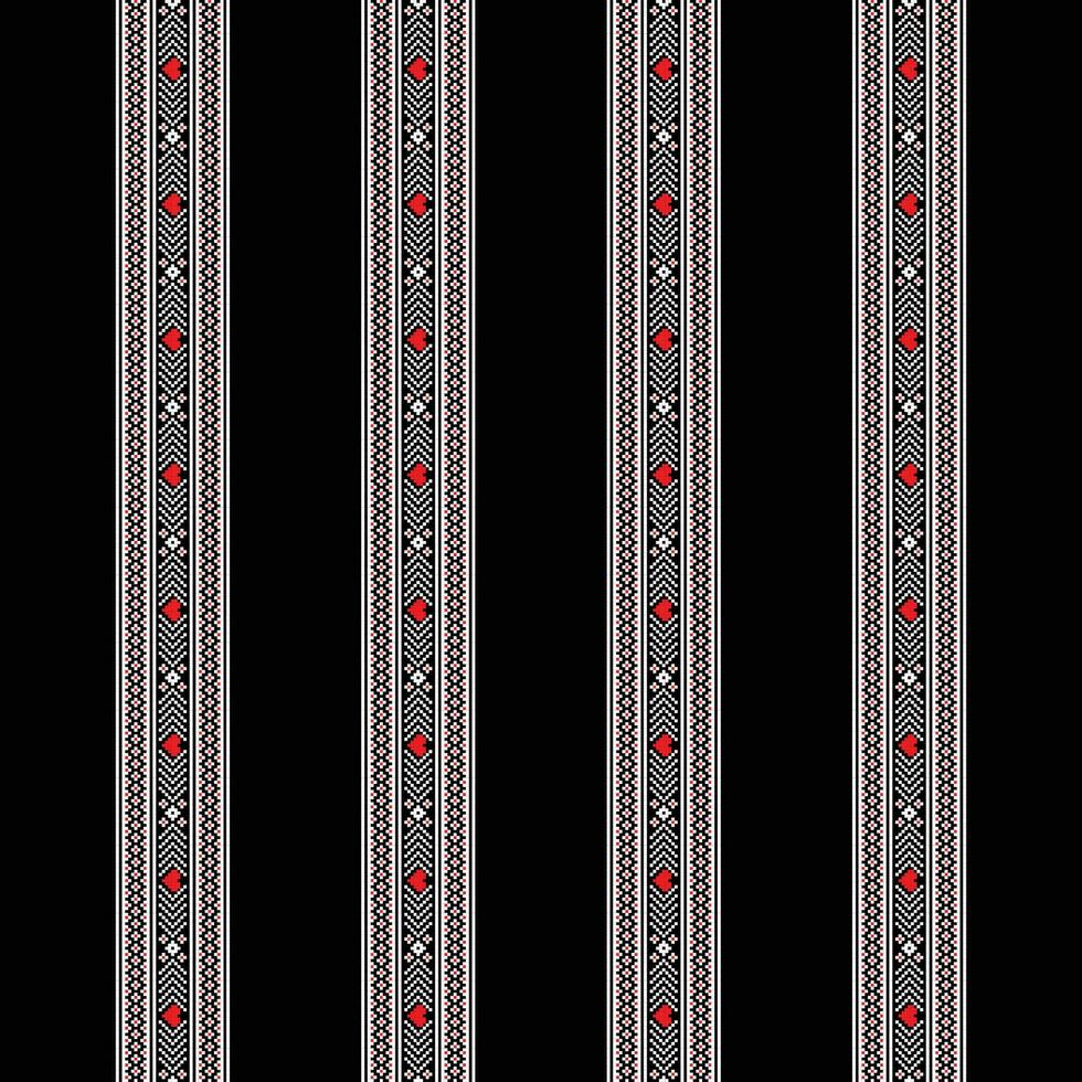 un negro y blanco a rayas fronteras con rojo puntos vector