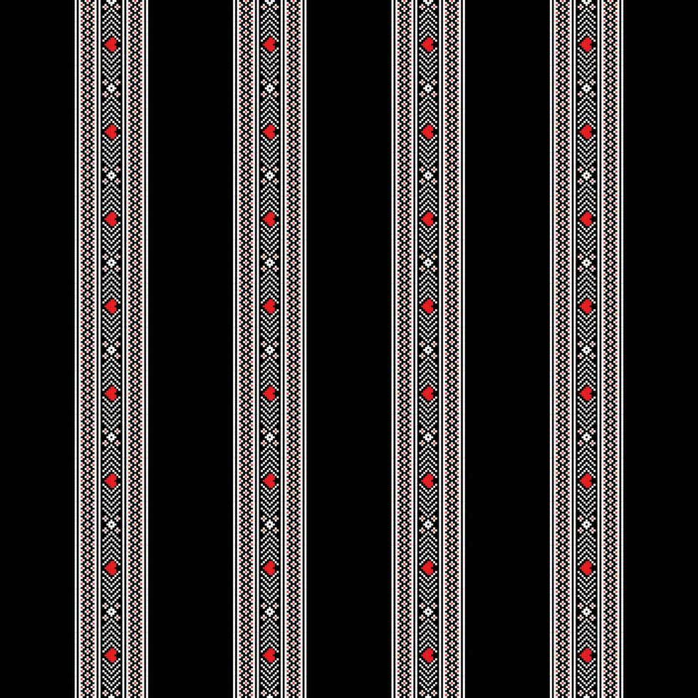 A black and white striped borders with red dots vector