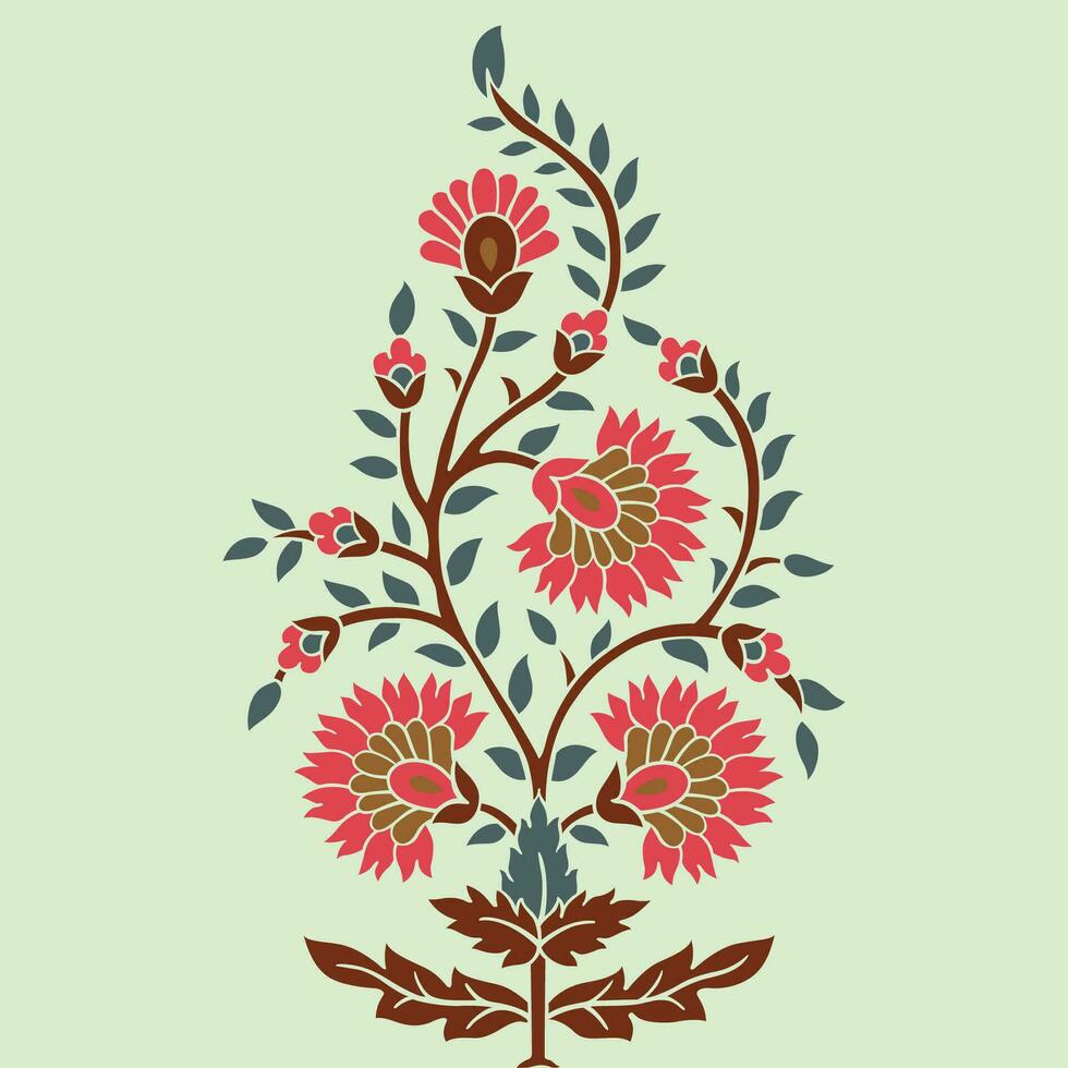 A beautiful floral design on a fresh and vibrant light green background vector