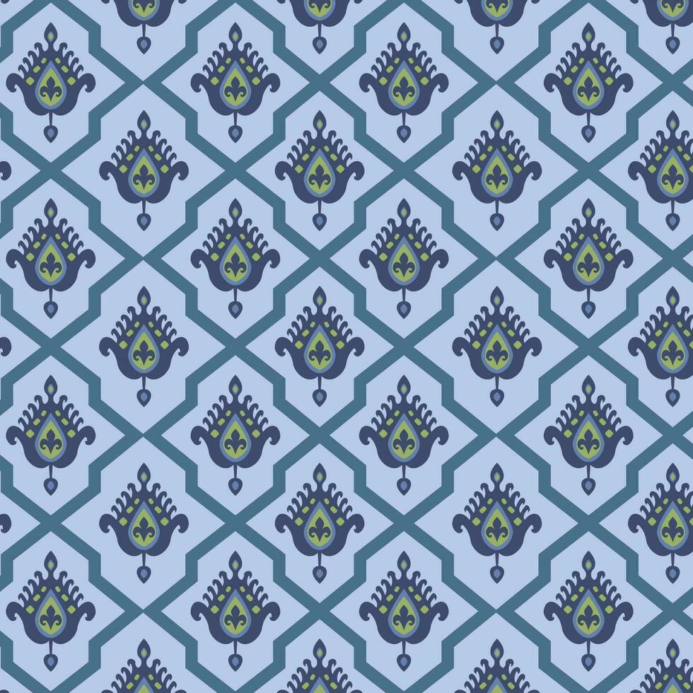 A vibrant blue and green pattern against a calming blue background vector