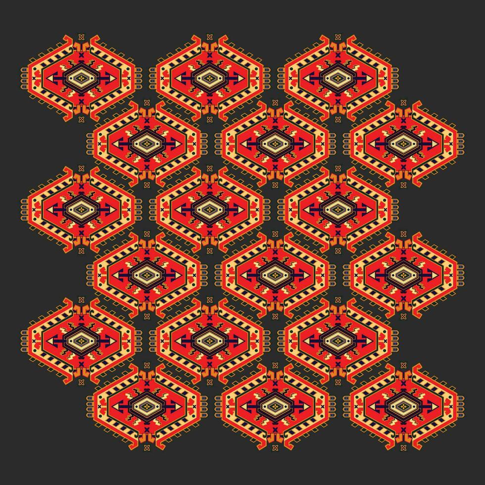 A red and black pattern on a black background vector