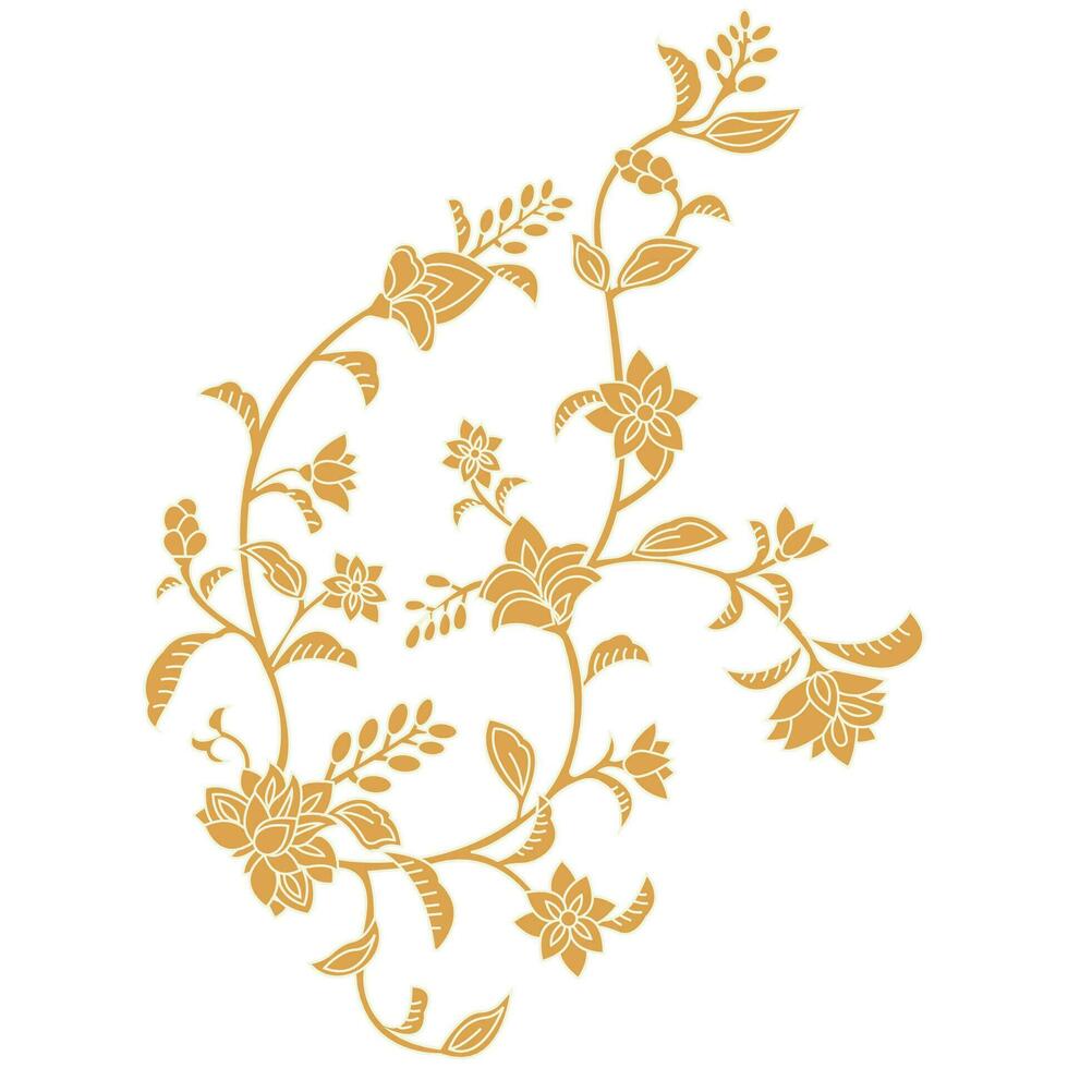 A gold flower design on a white background vector