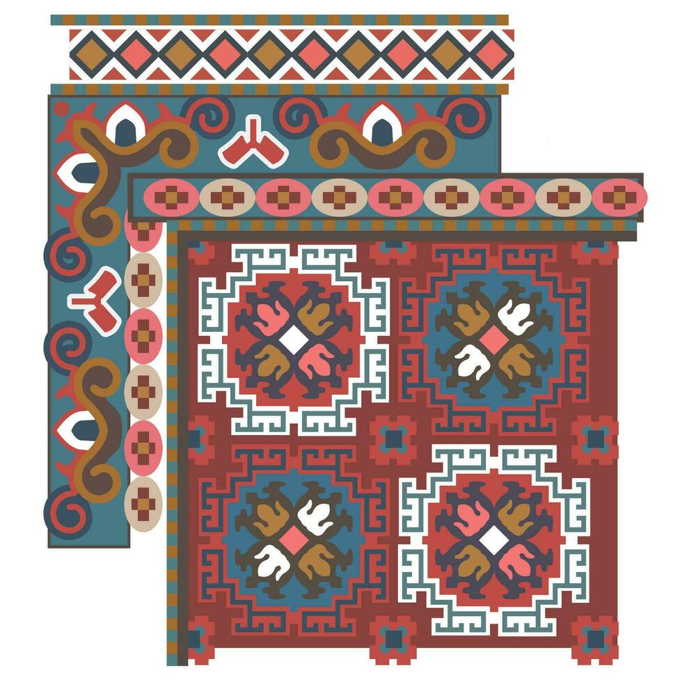 alfombras inspirado patrones con único y contrastando diseños vector
