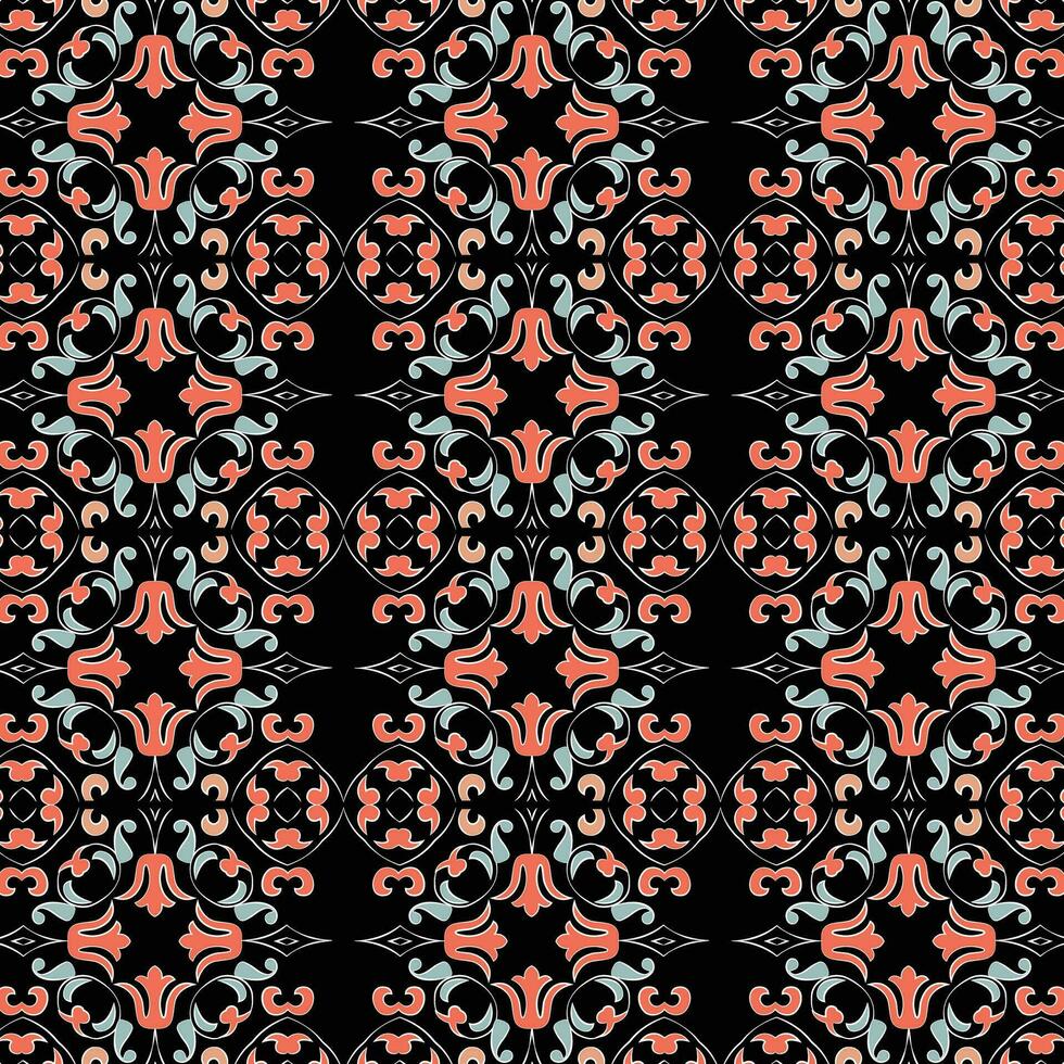 A vibrant red and blue pattern on a black background vector