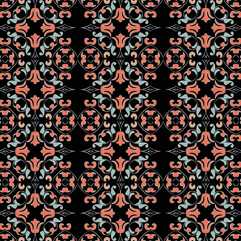 A vibrant red and blue pattern on a black background vector