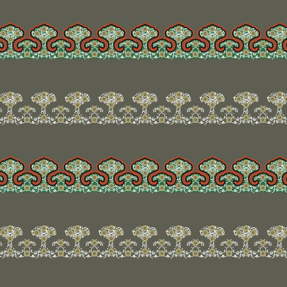 frontera conjuntos de ornamental diseños en un gris antecedentes vector