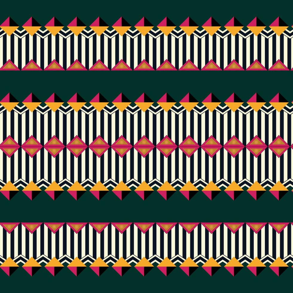 A colorful geometric striped pattern on a dark background vector