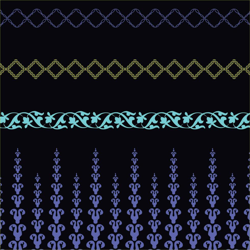 Illustration of four unique patterns on a black background vector
